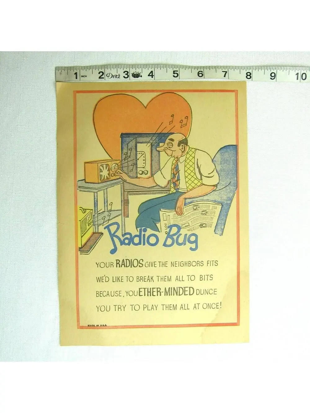 Vintage Vinegar Valentine Radio Bug Penny Dreadful Sarcasm Insult Poem Ephemera